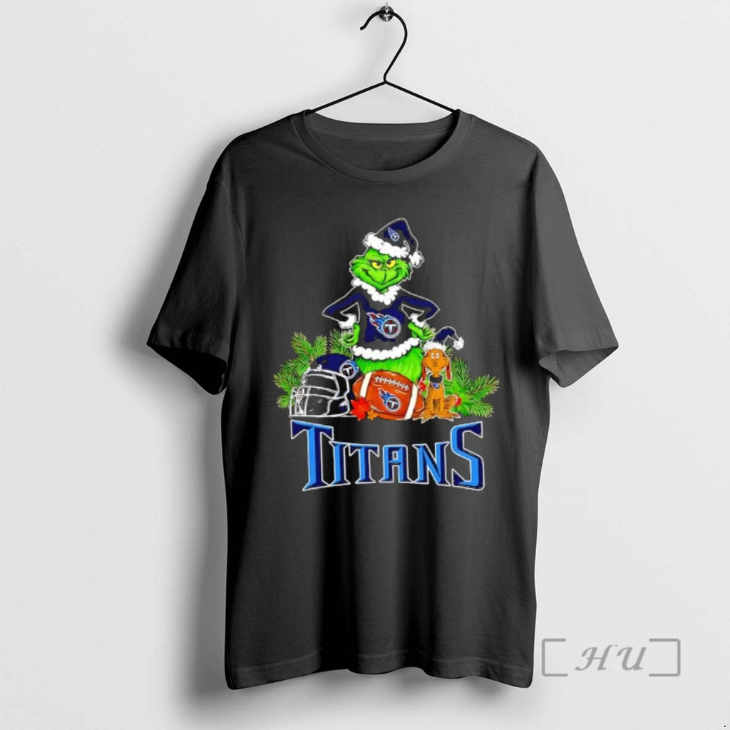 New The Grinch And Max Tennessee Titans Christmas Helmet Items T-Shirts, Hoodie, Sweatshirt | PureTeeCo.com