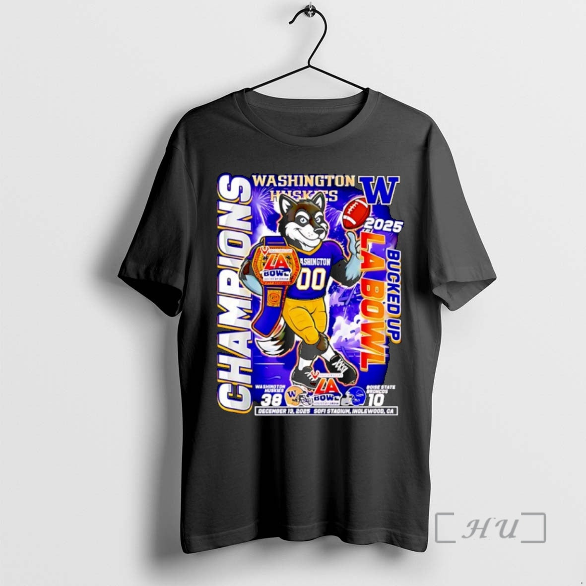 New Washington Huskies Bucked Up La Bowl Champions 2025 Mascot T-Shirts, Hoodie, Sweatshirt | PureTeeCo.com