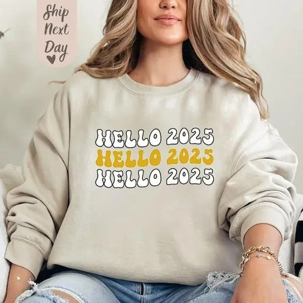 New Year 2025 Shirt, Happy New Year, New Year's Eve Sweatshirt, New Year Party Shirt, Cheers 2025, Gift For Her, Gift For...