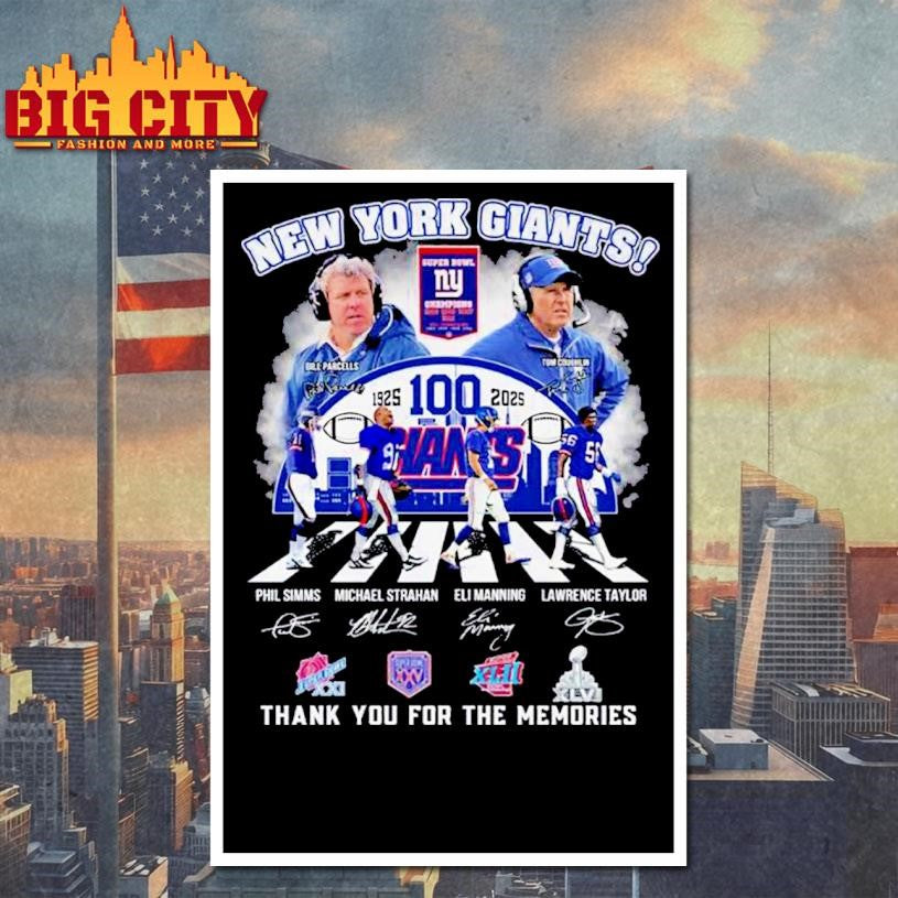 New York Giants 100th Thank You For The Memories Vintage Shirt