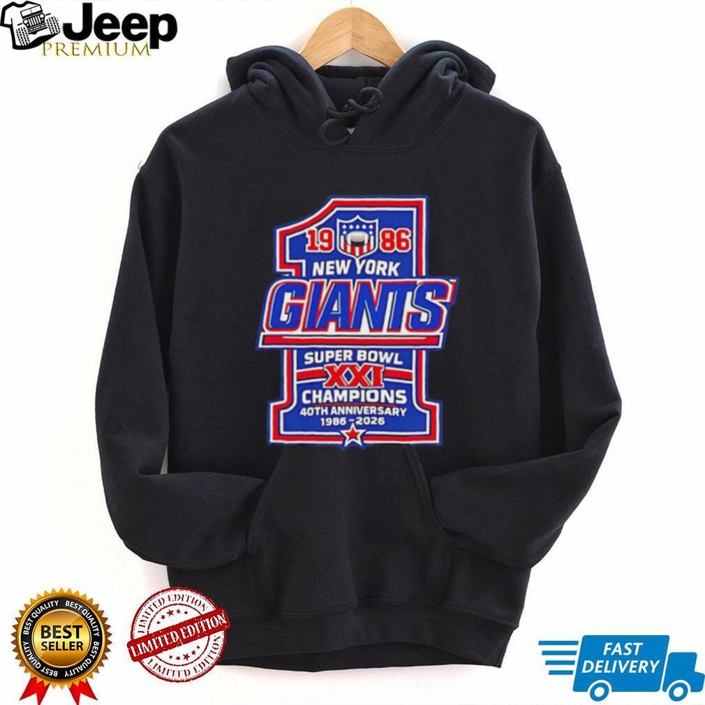 New York Giants 1986 Super Bowl XXI Champions 40th Anniversary shirt