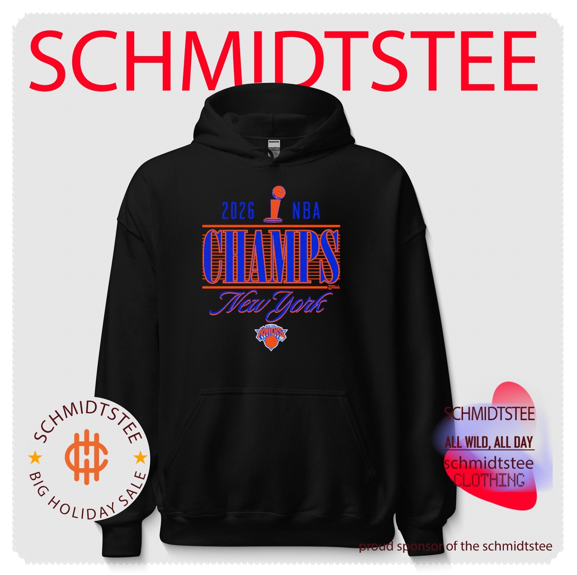 New York Knicks 2026 NBA Finals Champions Trophy Skyline T-Shirt