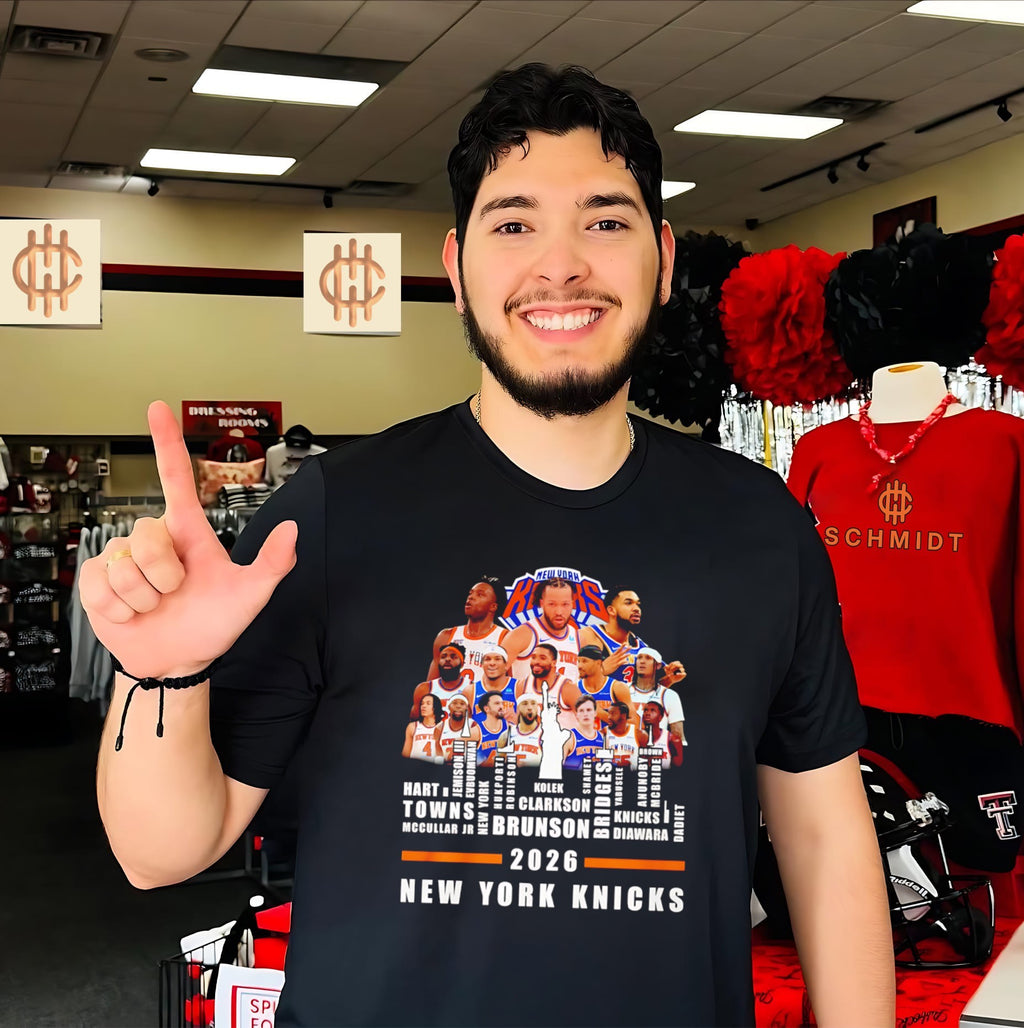 New York Knicks 2026 NBA Finals Champions skyline graphic shirt