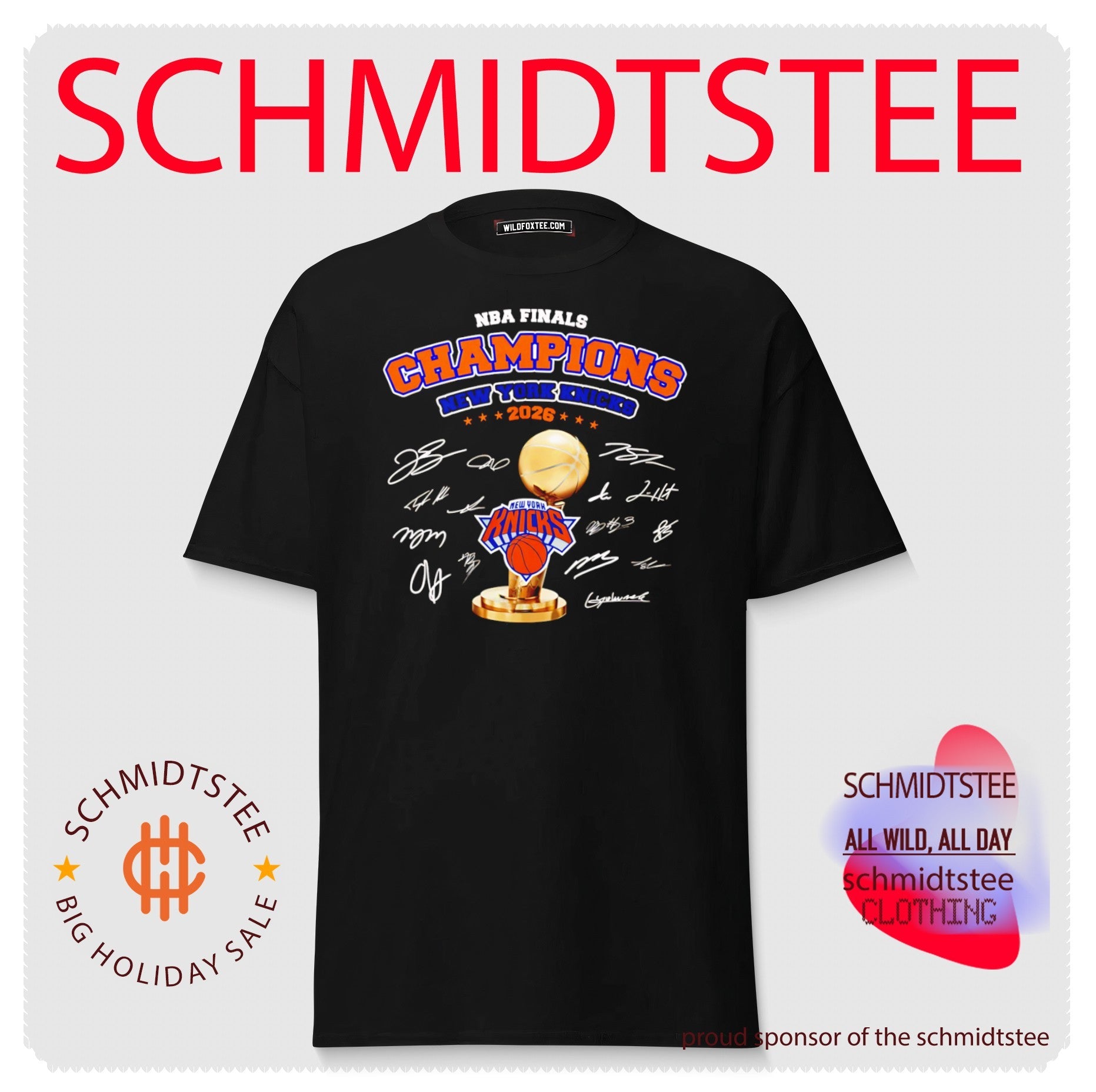 New York Knicks 2026 NBA Finals Champions trophy signatures shirt