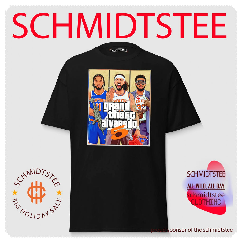 New York Knicks Grand Theft Alvarado parody shirt