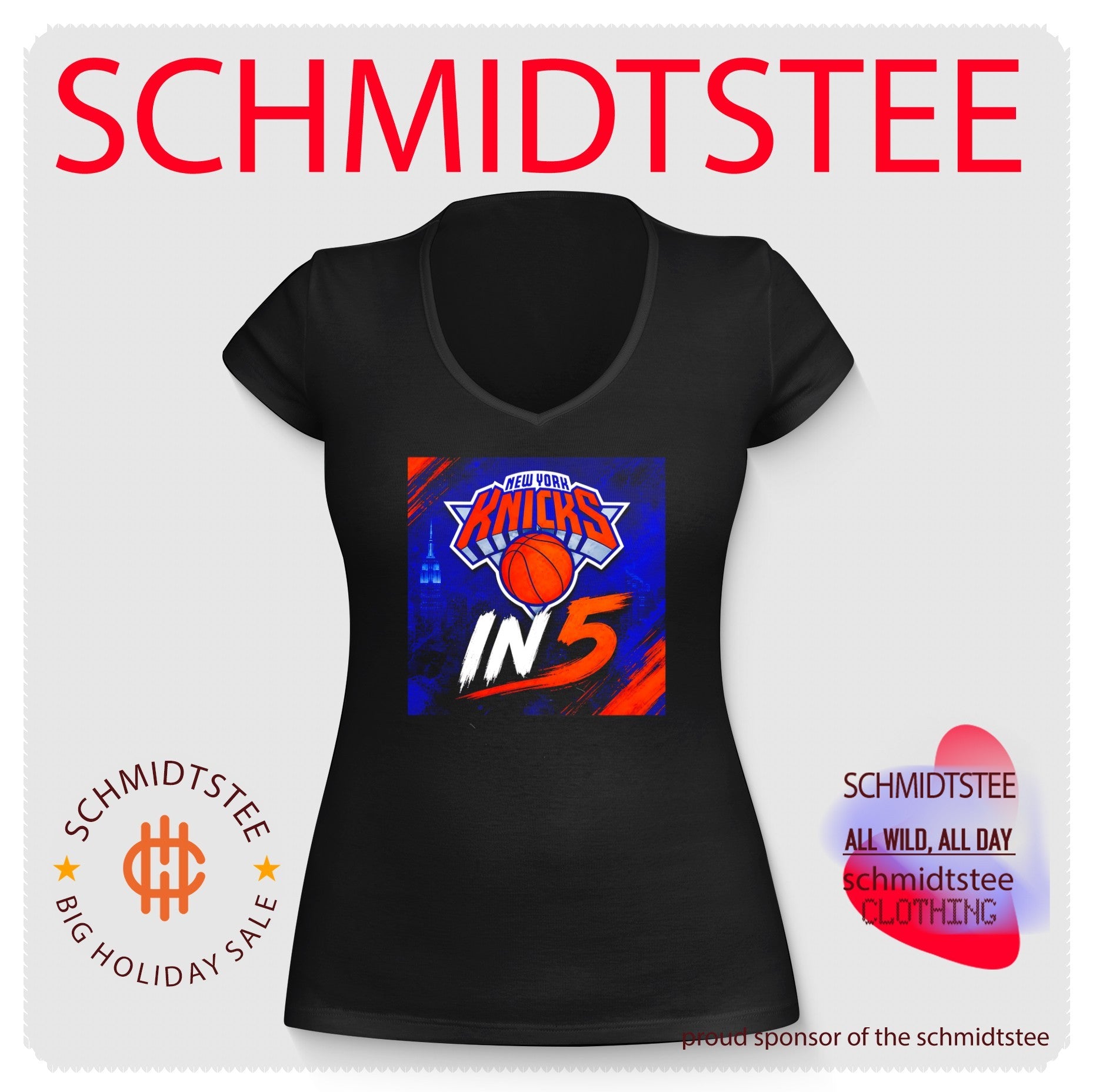 New York Knicks in 5 logo shirt