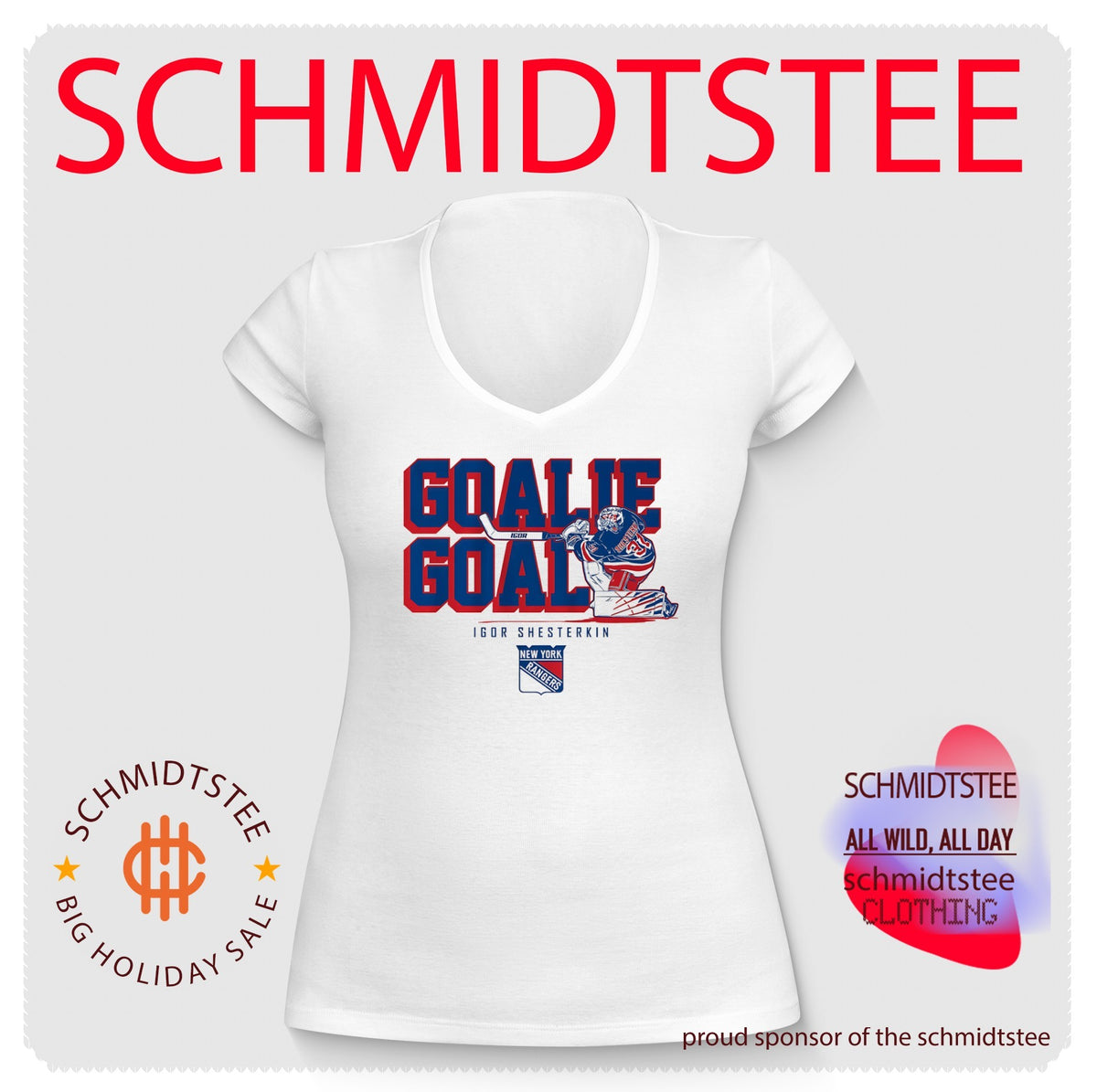 New York Rangers Igor Shesterkin Goalie Goal illustration shirt