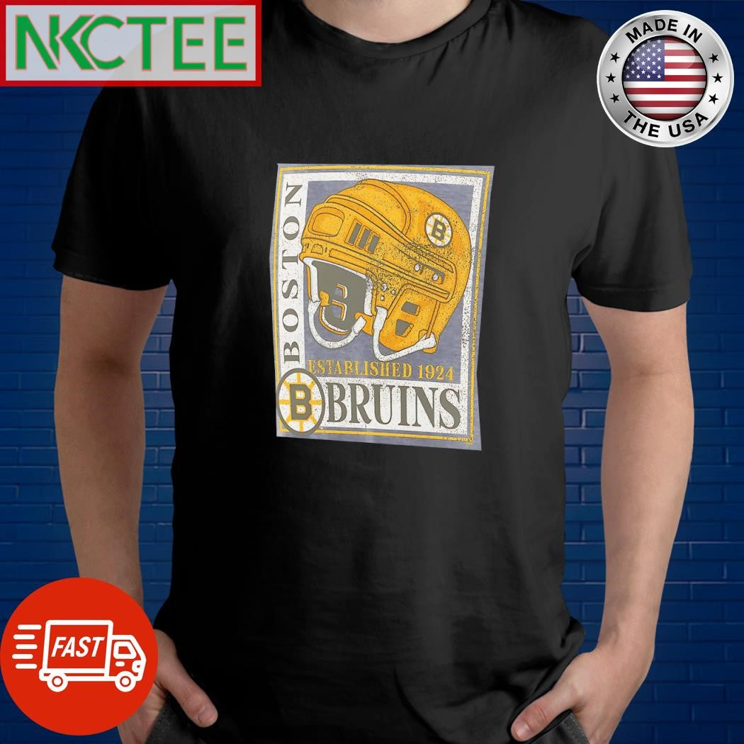 Nice Boston Bruins established 1924 helmet shirt