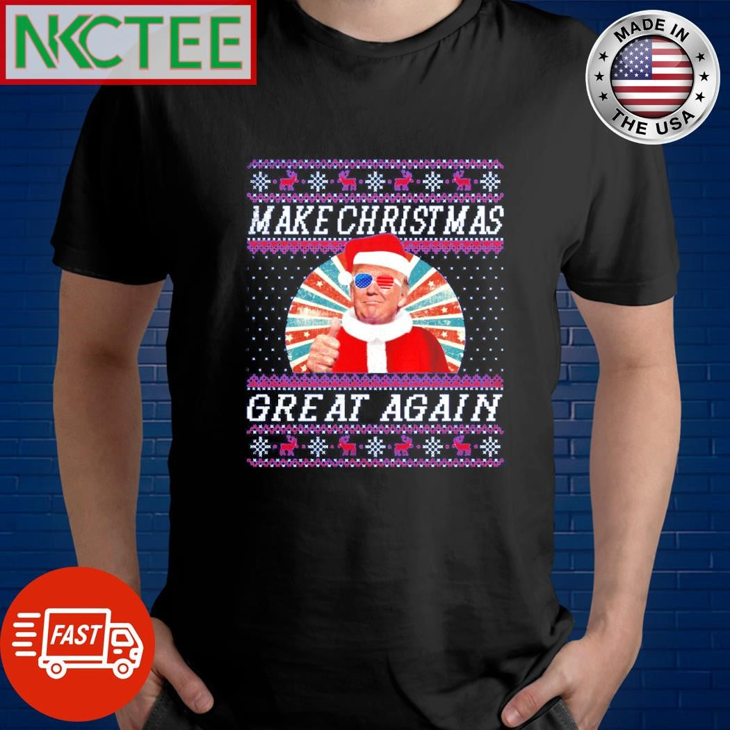 Nice Donald Trump Santa Claus Make christmas great again Christmas shirt