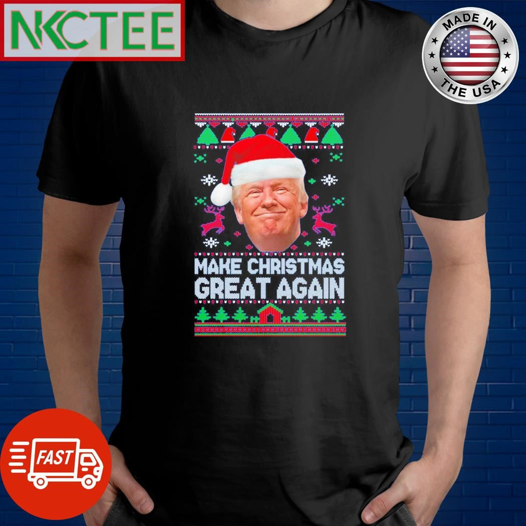 Nice Donald Trump head Make Christmas Great Again ugly shirt