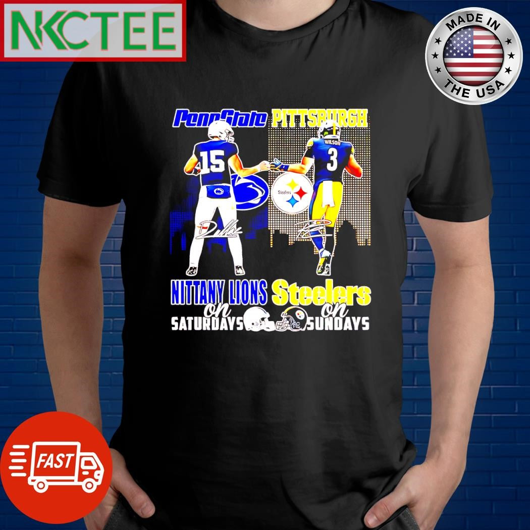 Nice Penn State  Pittsburgh Nittany Lions Steelers on Sundays city skyline signature shirt