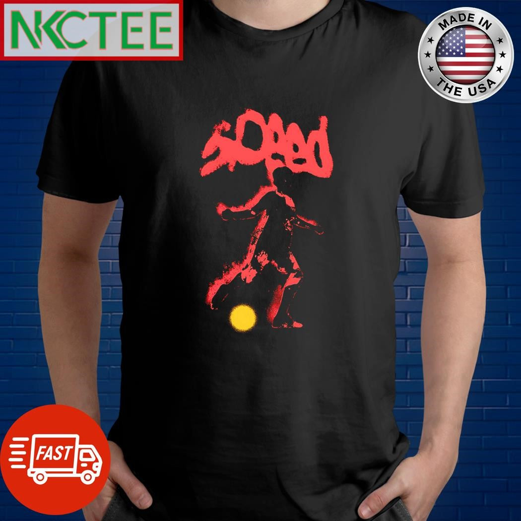 Nice Soeed Warp black coccer ball paint shirt
