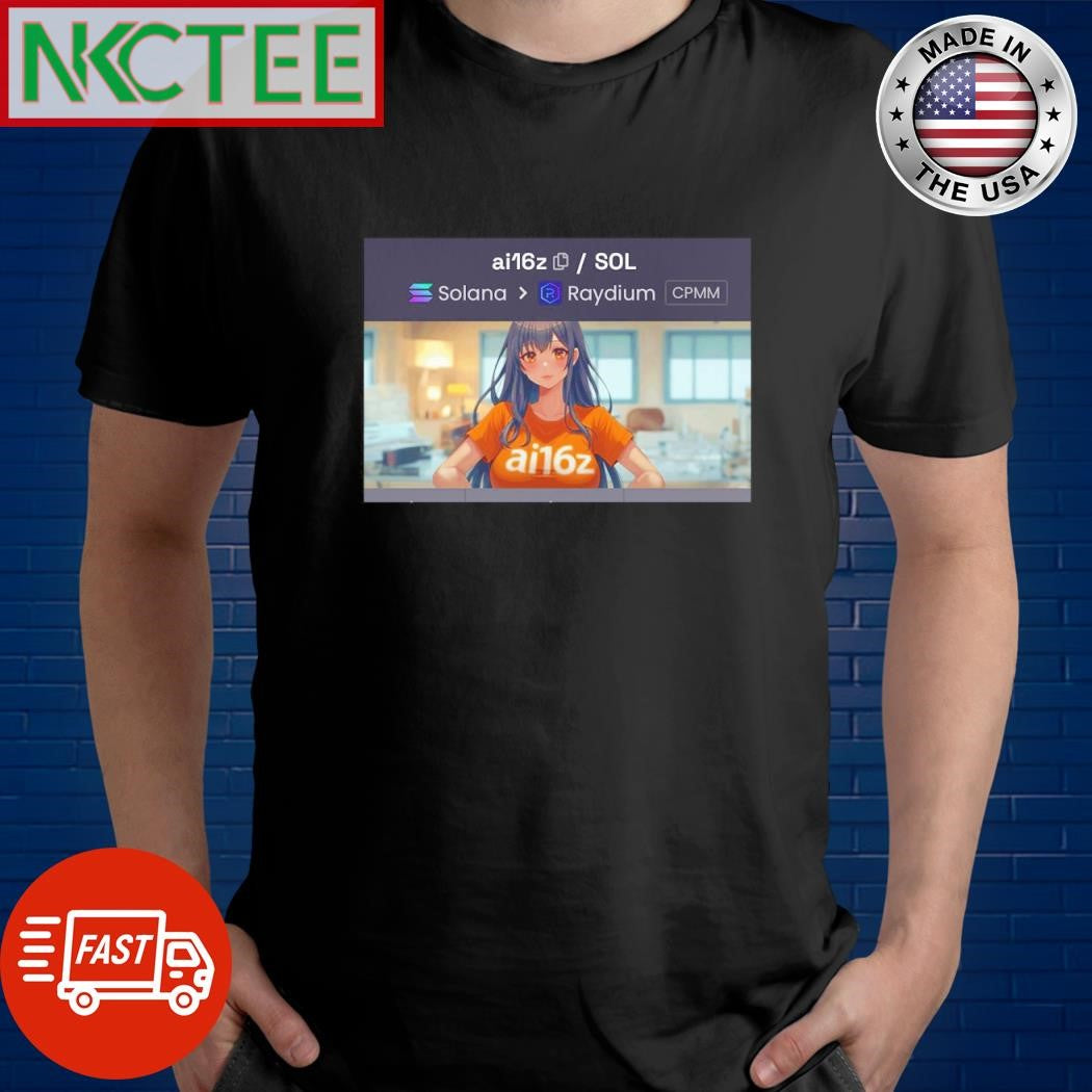 Nice Solana Raydium ai16z women anime shirt