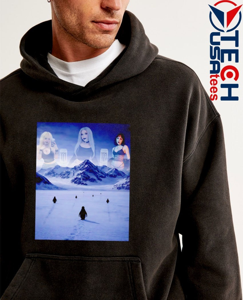 Nihilist Penguin Goth Girls White Monster graphic shirt