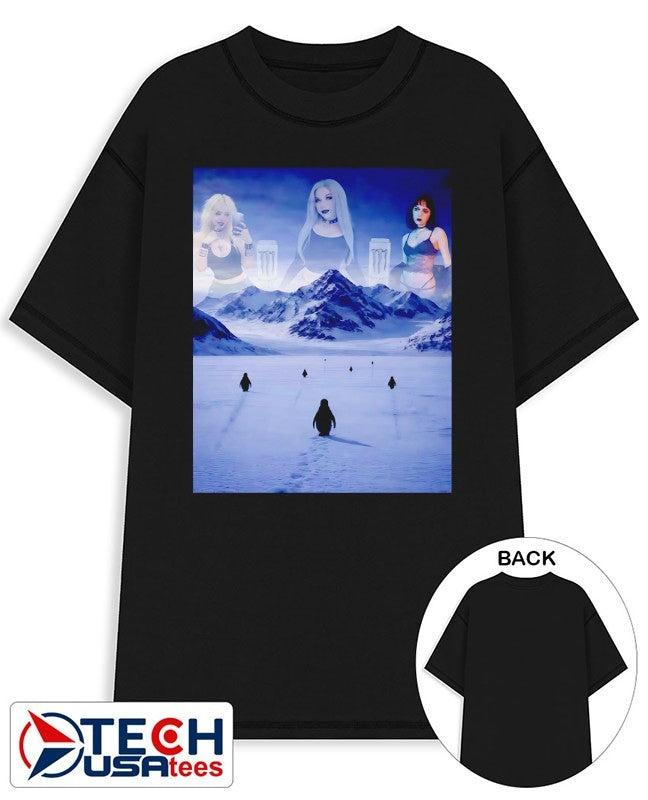 Nihilist Penguin Goth Girls White Monster graphic shirt