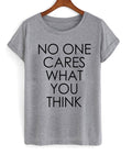 No One Cares What You Think Fun Grunge T Shirt Hoodie, Sweatshirt | PureTeeCo.com