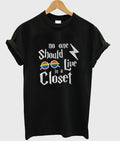 No One Should Live in a Closet Potter T-Shirt Hoodie, Sweatshirt | PureTeeCo.com