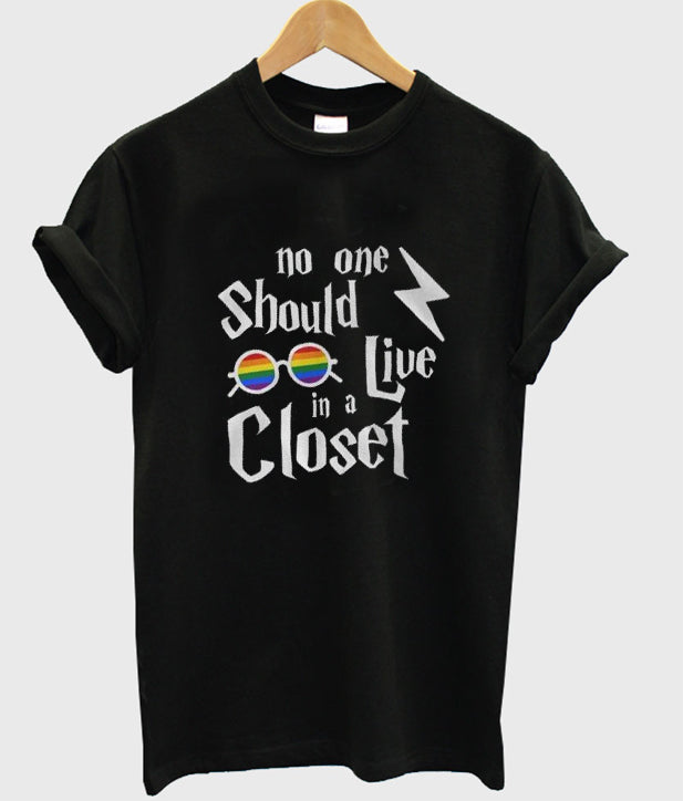 No One Should Live in a Closet Potter T-Shirt Hoodie, Sweatshirt | PureTeeCo.com