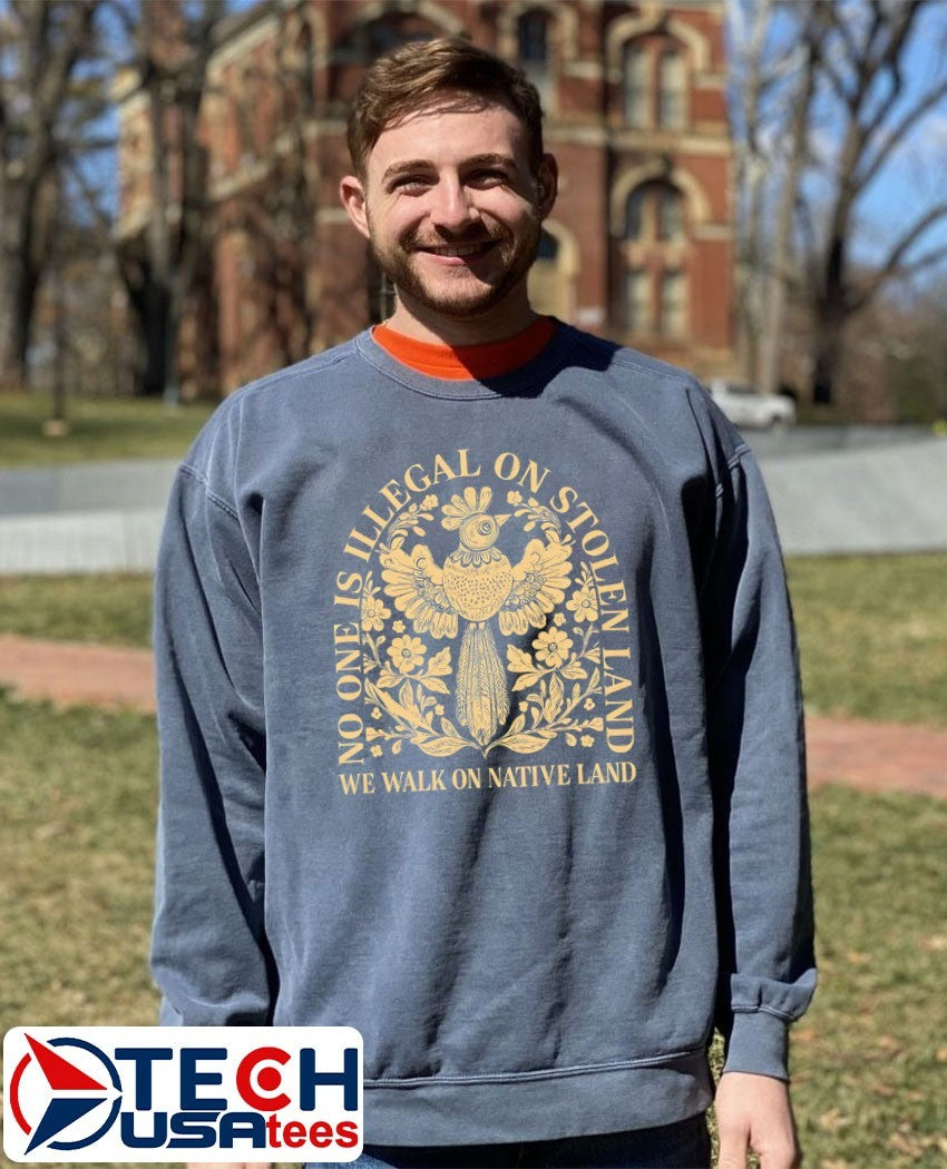No one is illegal on stolen land we walk on native land Billie Eilish shirt