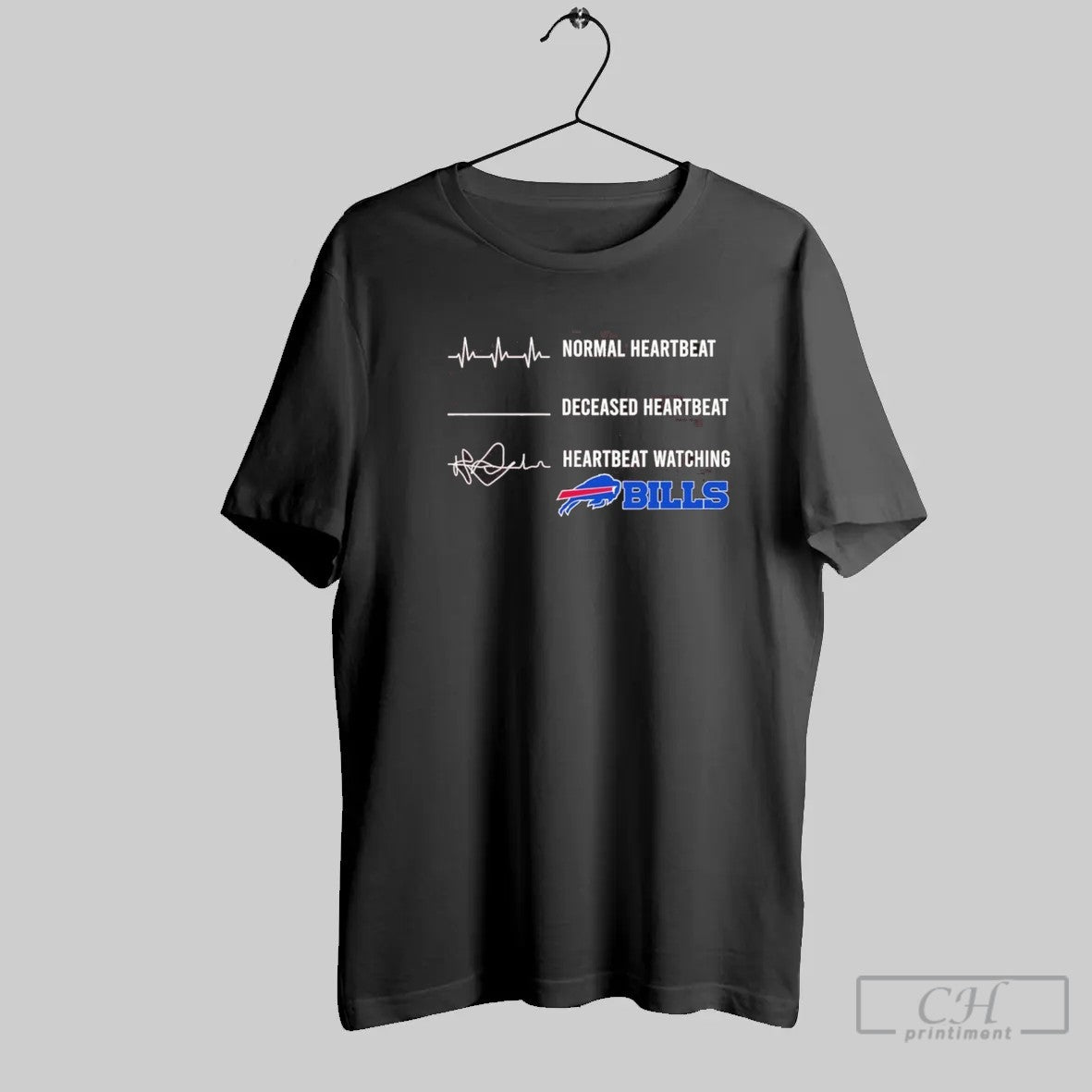 Normal Heartbeat Deceased Heartbeat Heartbeat Watching Bills T Shirt