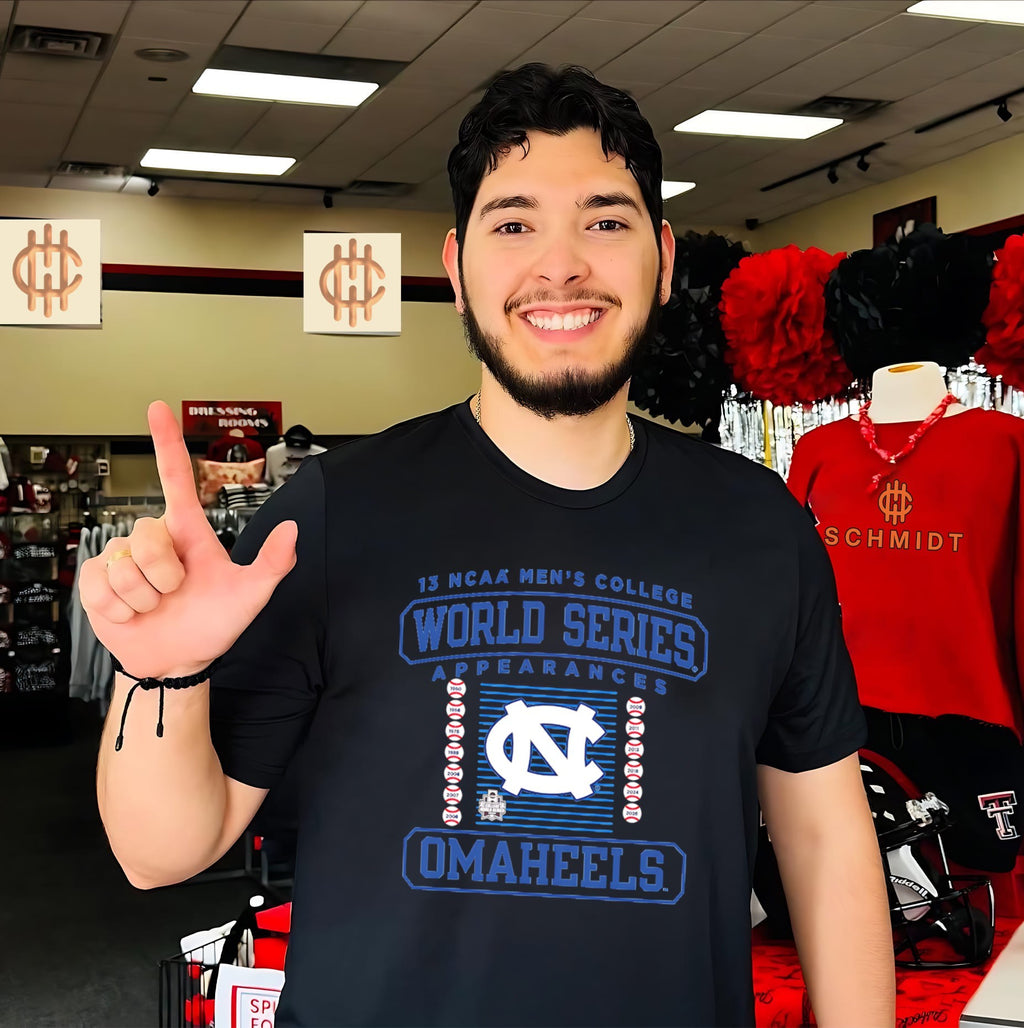North Carolina Tar Heels 2026 13 Men’s College World Series Omaheels shirt