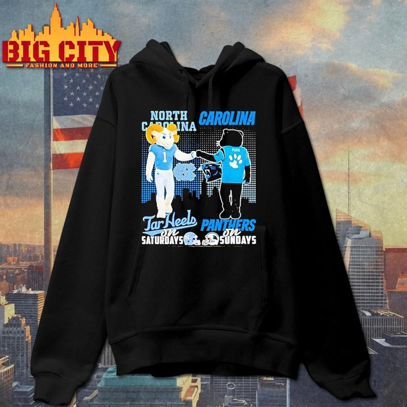 North Carolina Tar Heels On Saturdays X Carolina Panthers On Sundays Mascot Shirt