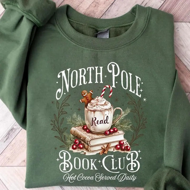 North Pole Book Club Sweatshirt, Bookish Christmas Shirt, Gift for Book Lover for Christmas, Christmas Smut Reader...