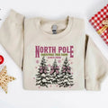 North Pole Fresh Christmas Tree Farm Sweatshirt, Pink Christmas Coquette Bow Sweater, Xmas Season Shirt, Xmas Women Gift,...