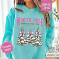 North Pole Tree Farm Comfort Colors Sweatshirt, Christmas Sweater Womenswear, Holiday Crewneck T-Shirts, Hoodie