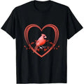 Northern Cardinal Bird in Heart T-Shirt Made in USA Hoodie, Sweatshirt | PureTeeCo.com