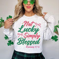 Not Lucky Simply Blessed Roman 47-8 bible Verses patrick Doodles coquette Print Saint Patrick Day jesus St Pattys Day...