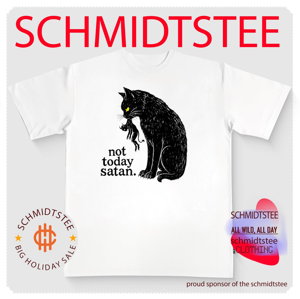 Not Today Satan Black Cat Holding Devil shirt