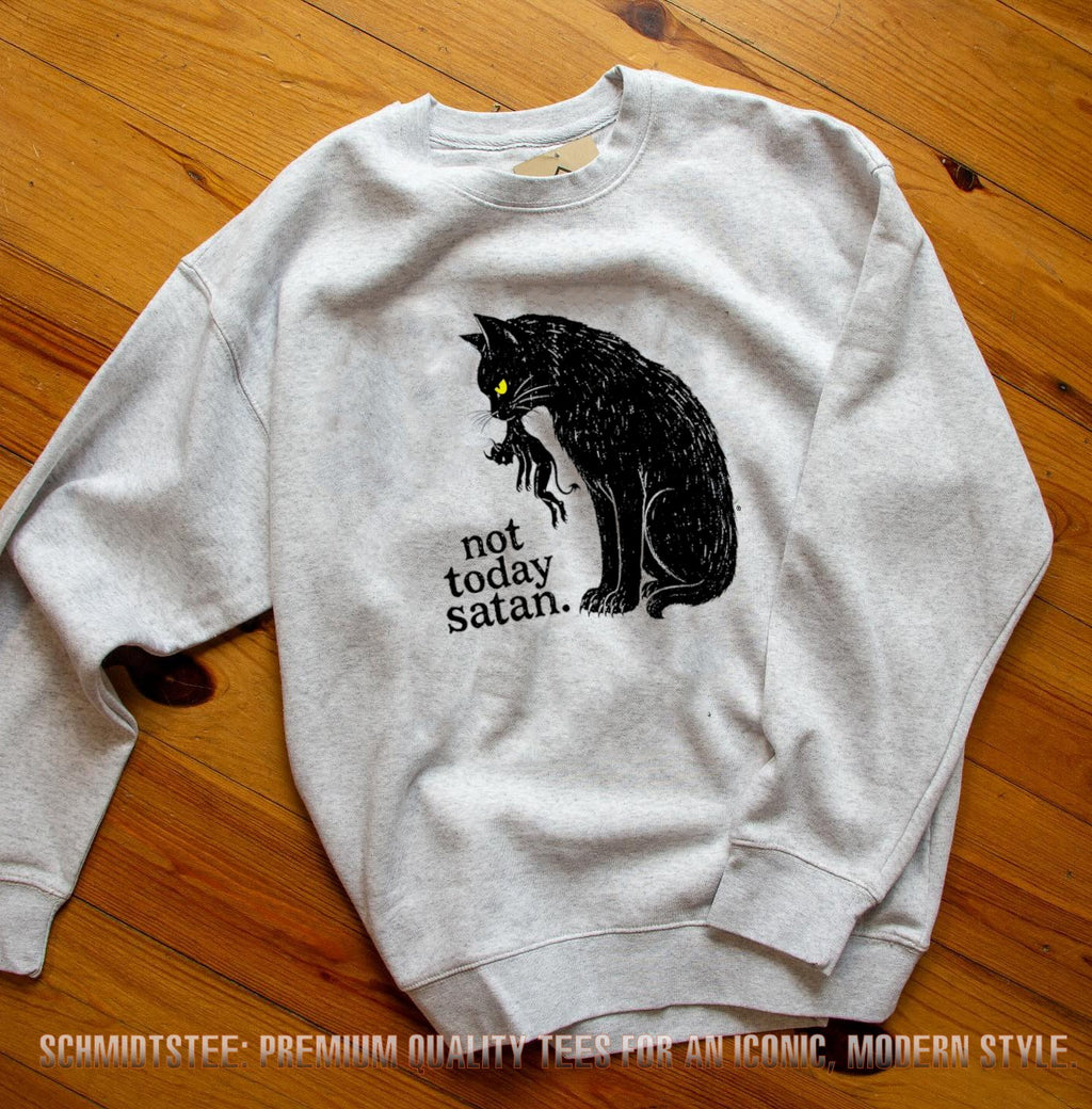 Not Today Satan Black Cat Holding Devil shirt