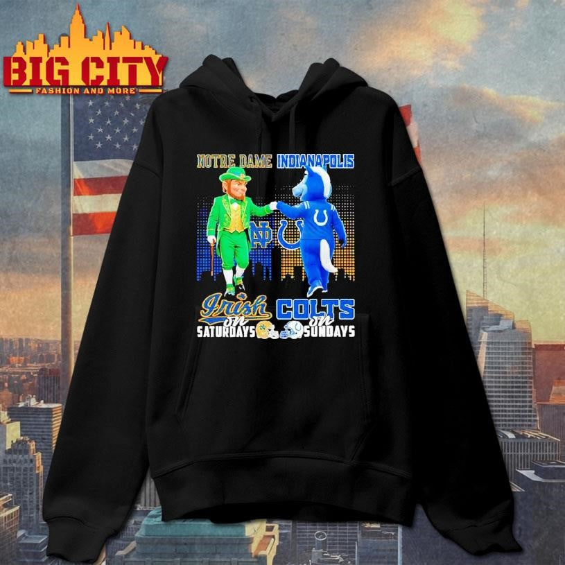Notre Dame Irish On Saturdays X Indianapolis Colts On Sundays Mascot Shirt