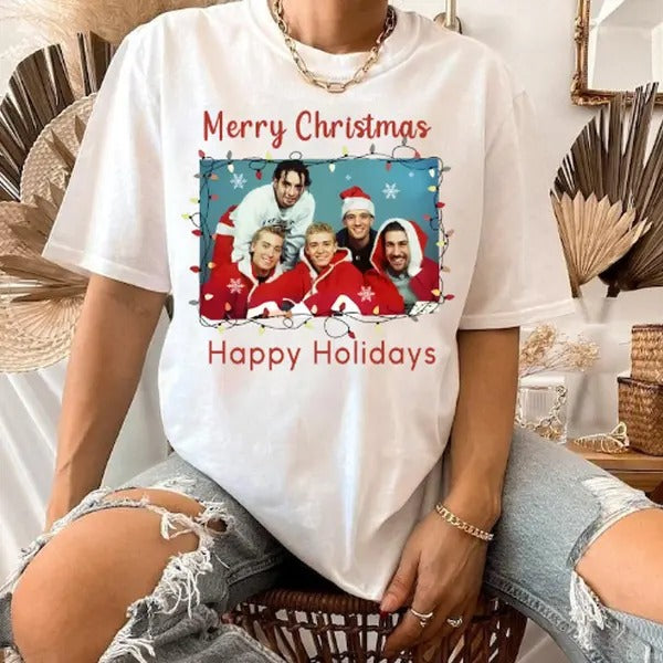 Nsync Christmas shirt, Merry Christmas Happy Holidays shirt Hoodie, Sweatshirt | PureTeeCo.com