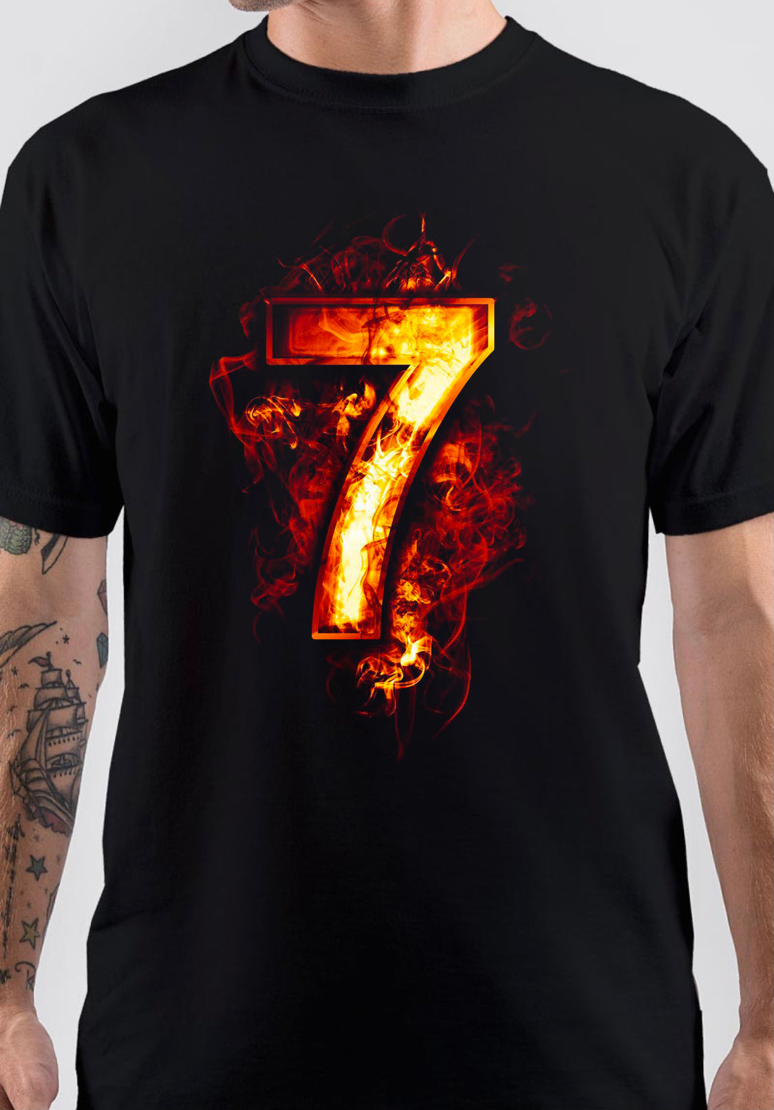 Number 7 MS Dhoni T-Shirt Hoodie, Sweatshirt | PureTeeCo.com