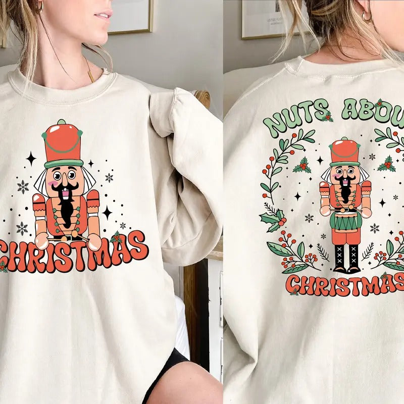 Nutcracker Christmas Sweatshirt, Nuts About Christmas Shirt, Retro Xmas T-shirt, Merry Christmas Shirt, Family Christmas...