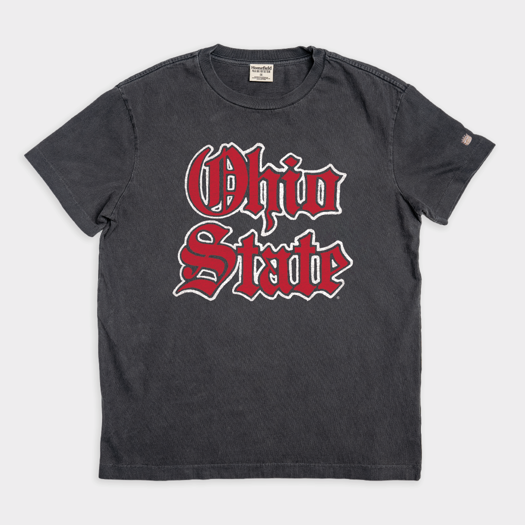 Ohio State Gothic Vintage Heavyweight Tee Style001 Hoodie, Sweatshirt | PureTeeCo.com (Image 1)