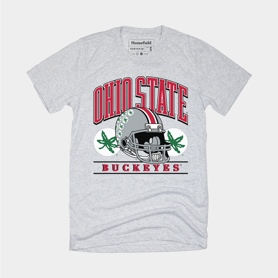 Ohio State Helmet Sticker Tee Style001 Hoodie, Sweatshirt | PureTeeCo.com (Image 1)
