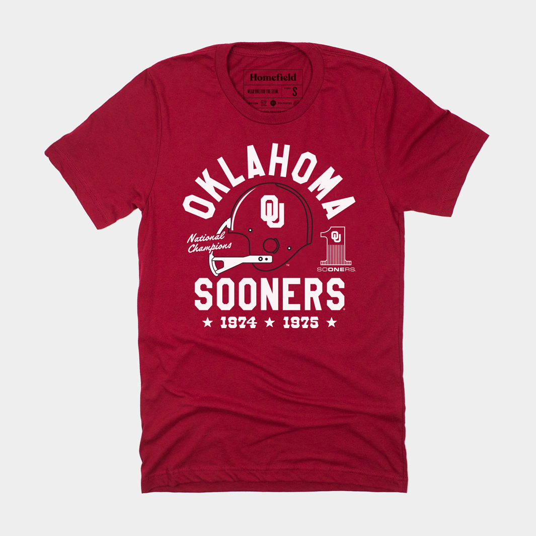 Oklahoma Football 1974 and 1975 Champs Tee Style001 Hoodie, Sweatshirt | PureTeeCo.com (Image 1)