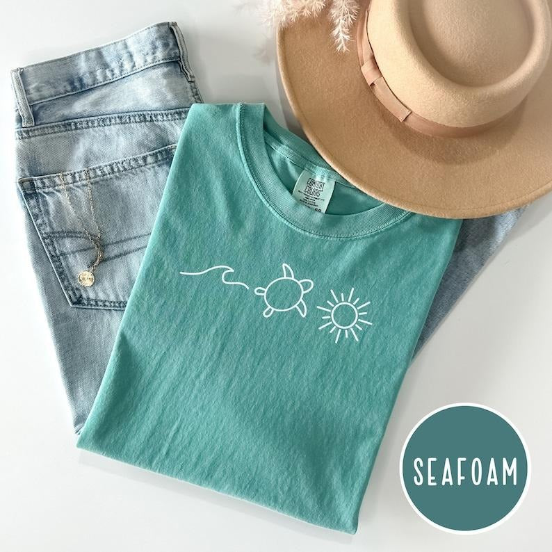 Ocean Turtle Sun Summer T-Shirt, Beach Bum Tee, Beach Tshirt, , summer tee Hoodie, Sweatshirt | PureTeeCo.com