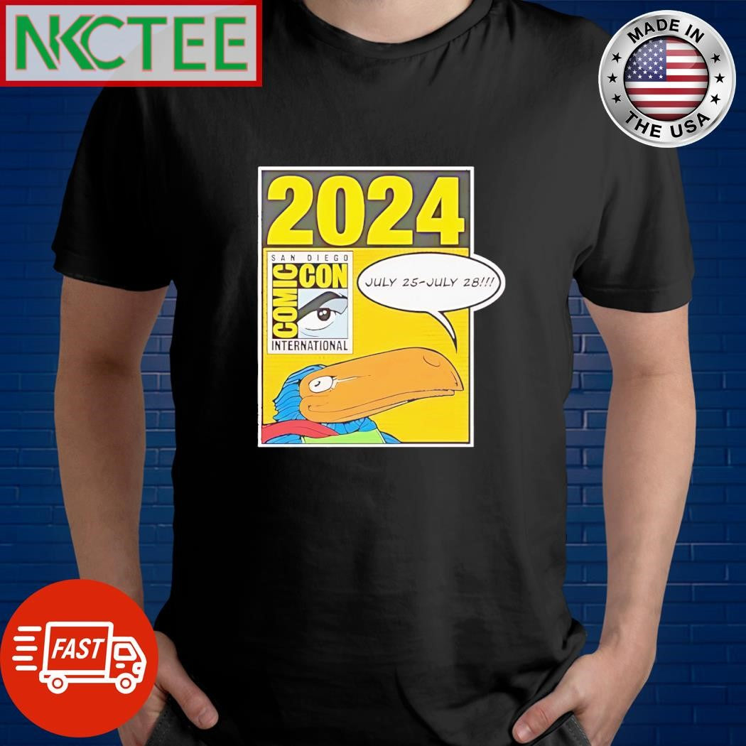 Official 2024 San Diego comic con international July 25 – July 28 bird shirt