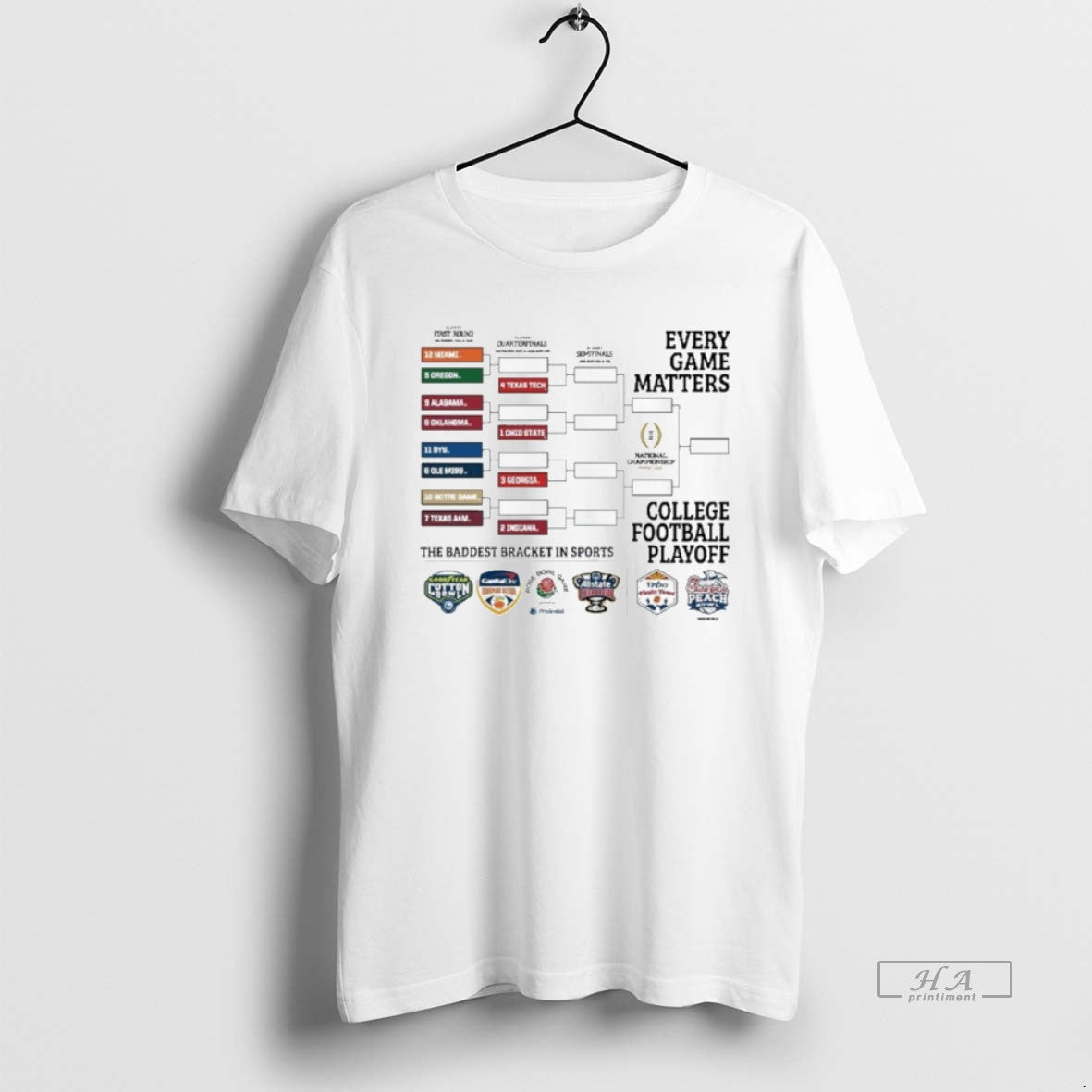 Official 2025 College Football Playoffs 12 Team Bracket T-Shirts, Hoodie, Sweatshirt | PureTeeCo.com