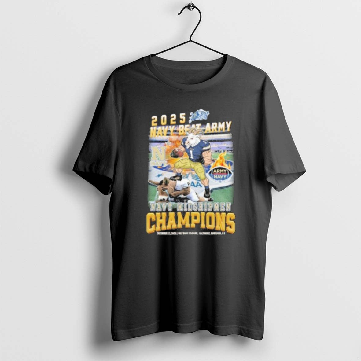 Official 2025 Navy Beat Army Mascot Navy Midshipmen Champions T-Shirts, Hoodie, Sweatshirt | PureTeeCo.com