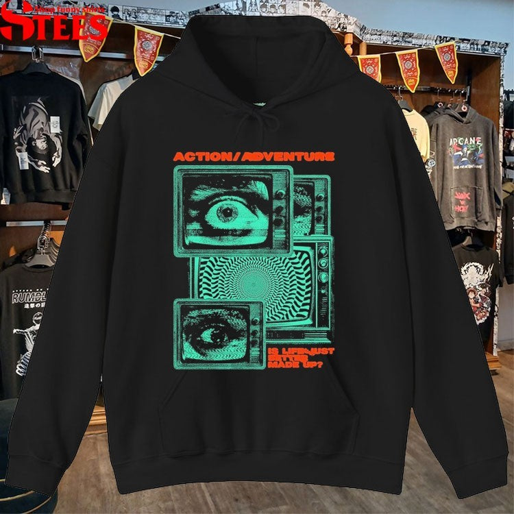Action Adventure Is Life Just Better Made Up Tv Static T-Shirt