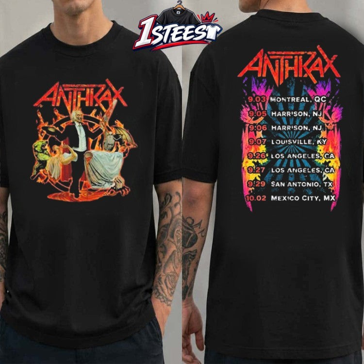Anthrax North America Tour 2026 Cursum Perficio Fiery T-shirts