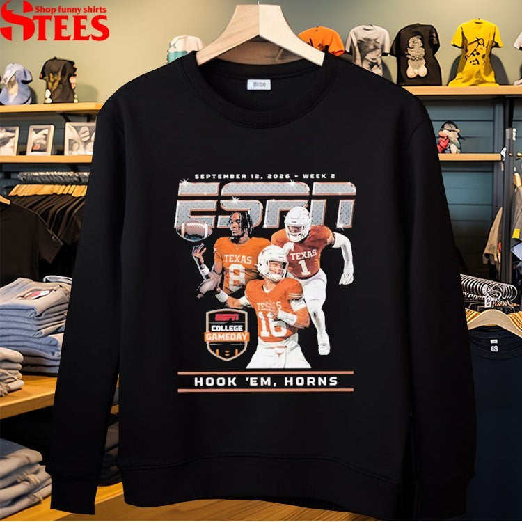 Arch Manning Texas Longhorns ESPN College Gameday Hook ‘Em Horns September 12 2026 Mag T-shirts