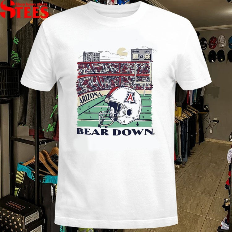 Arizona Wildcats Bear Down Stadium Helmet T-shirts