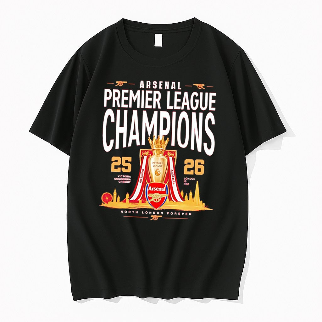 Official Arsenal Football Club 2025 26 Premier League Champions Trophy Tee T Shirts