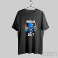 Official Autism 24 7 Skeleton Burning Graphic